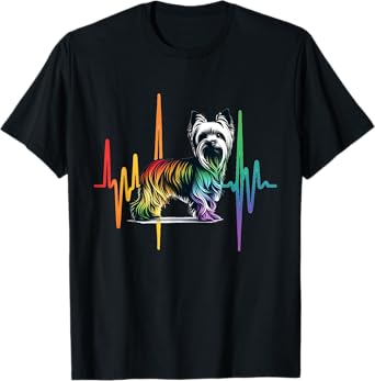 Yorkshire Terrier Pulse Yorkie Heartbeat EKG Dog T-Shirt for Men Women Kids