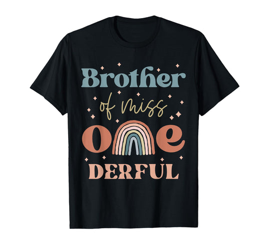 Brother Miss Onederful Boho Rainbow Daughter First Birthday T-Shirt