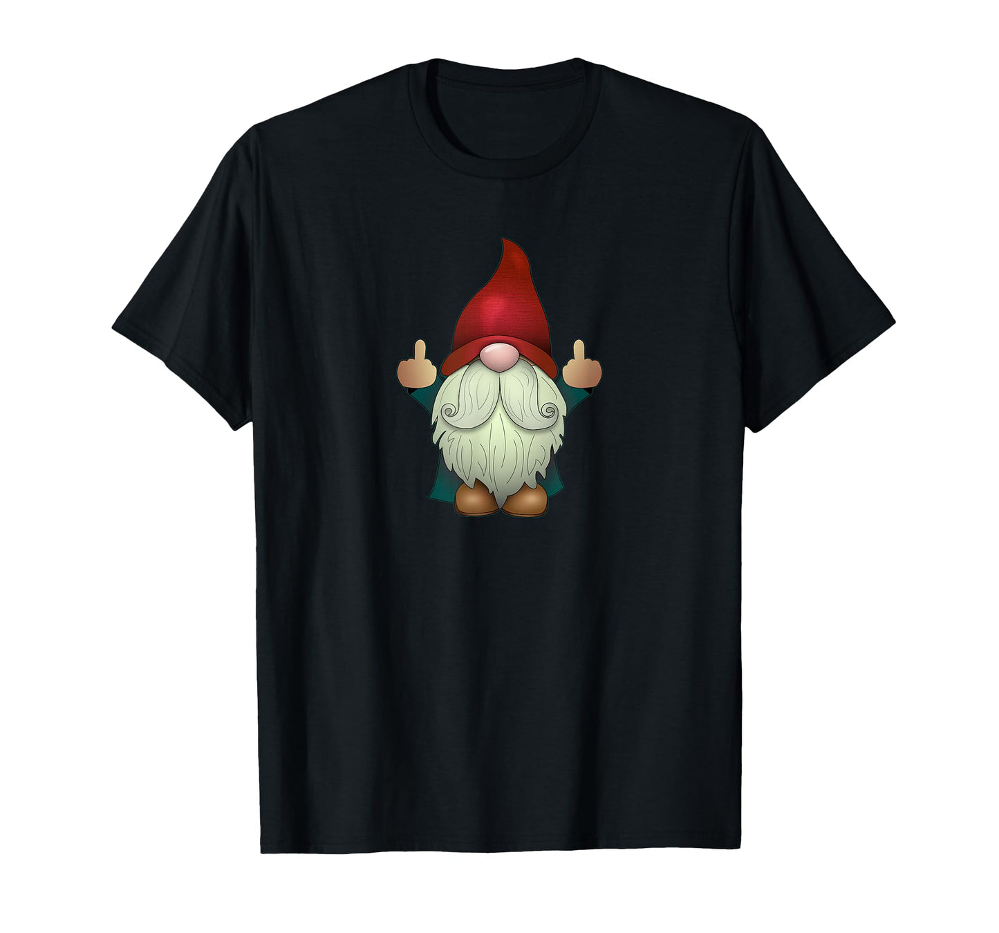 Sarcastic Middle Finger (Men & Women) Funny Garden Gnome T-Shirt