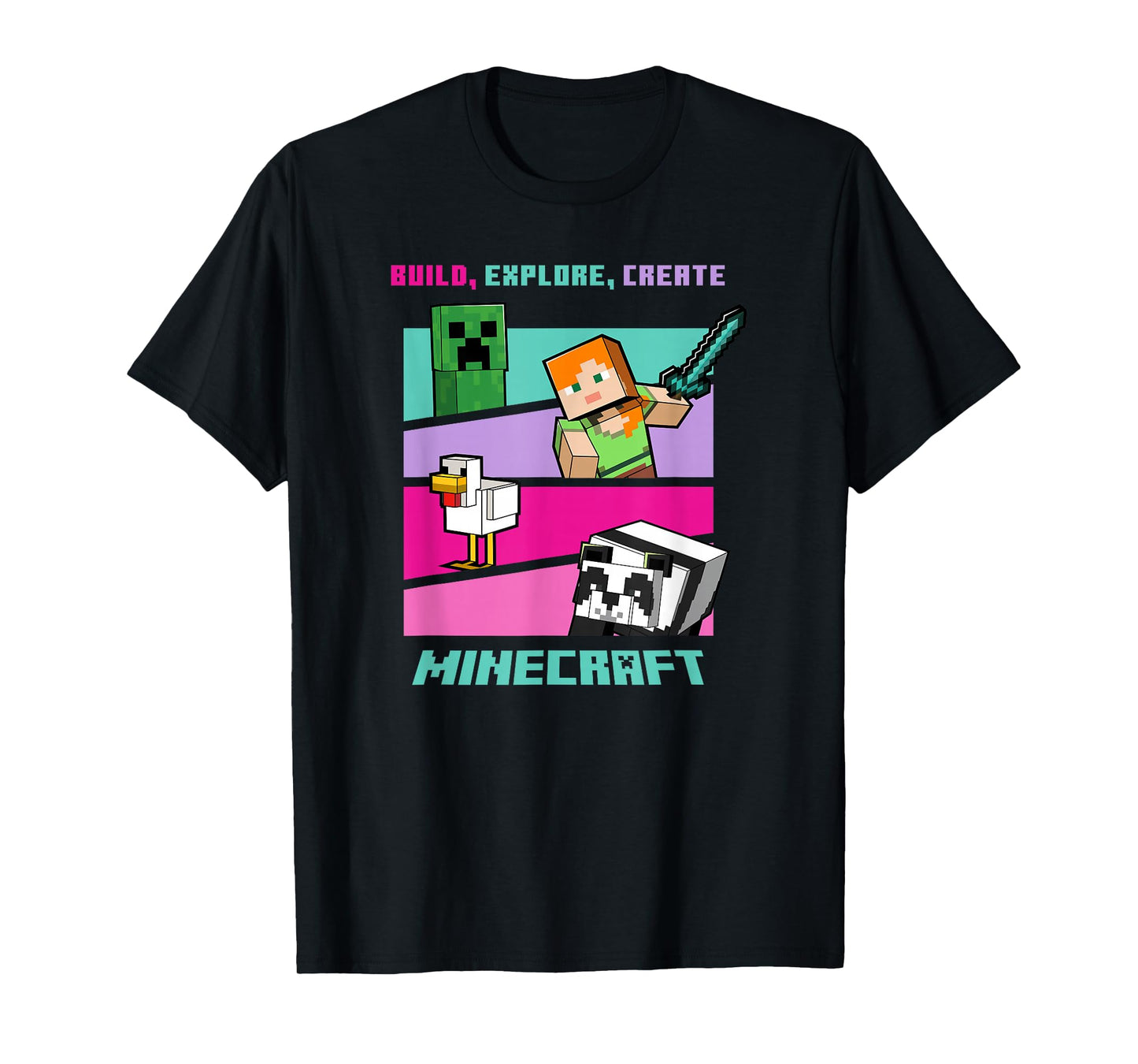 Minecraft Build Explore Create Group Poster T-Shirt