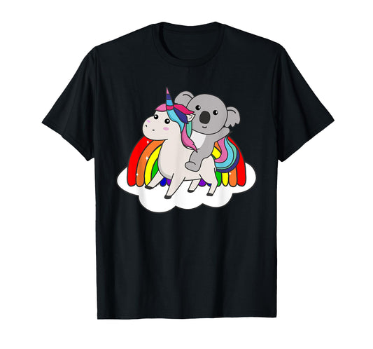 Koala On Unicorn Rainbow Animals Cute Koalas Unicorns T-Shirt