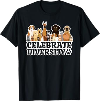 Funny Dog Lover | 'Celebrate Diversity' | Cute Dog T-Shirt for Men Women Girls Kids