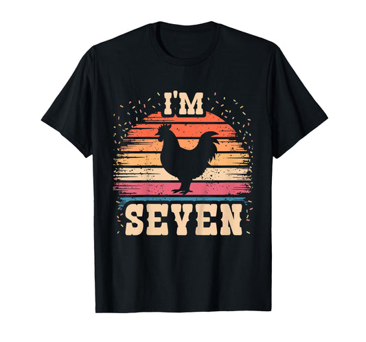 Chicken 7 Year Old Birthday Boy Girl 7th Chicken Birthday T-Shirt