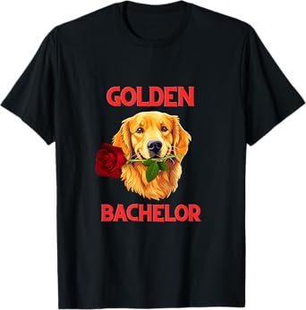Golden Retriever Golden Bachelor Cute Funny Dog Shirt Pun T-Shirt for Men Women Kids