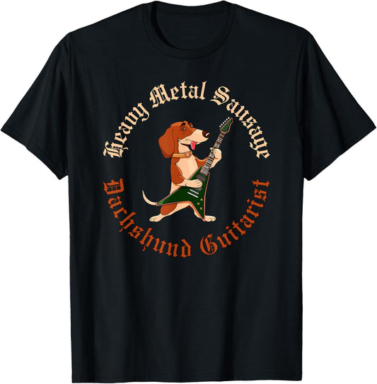 Heavy-metal sausage as Dachshund Guitarist is funny puppy T-Shirt