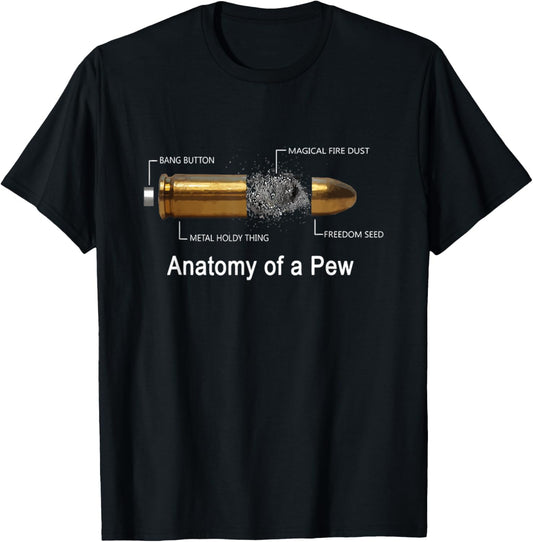 Anatomy Of A Pew Labeled T-Shirt