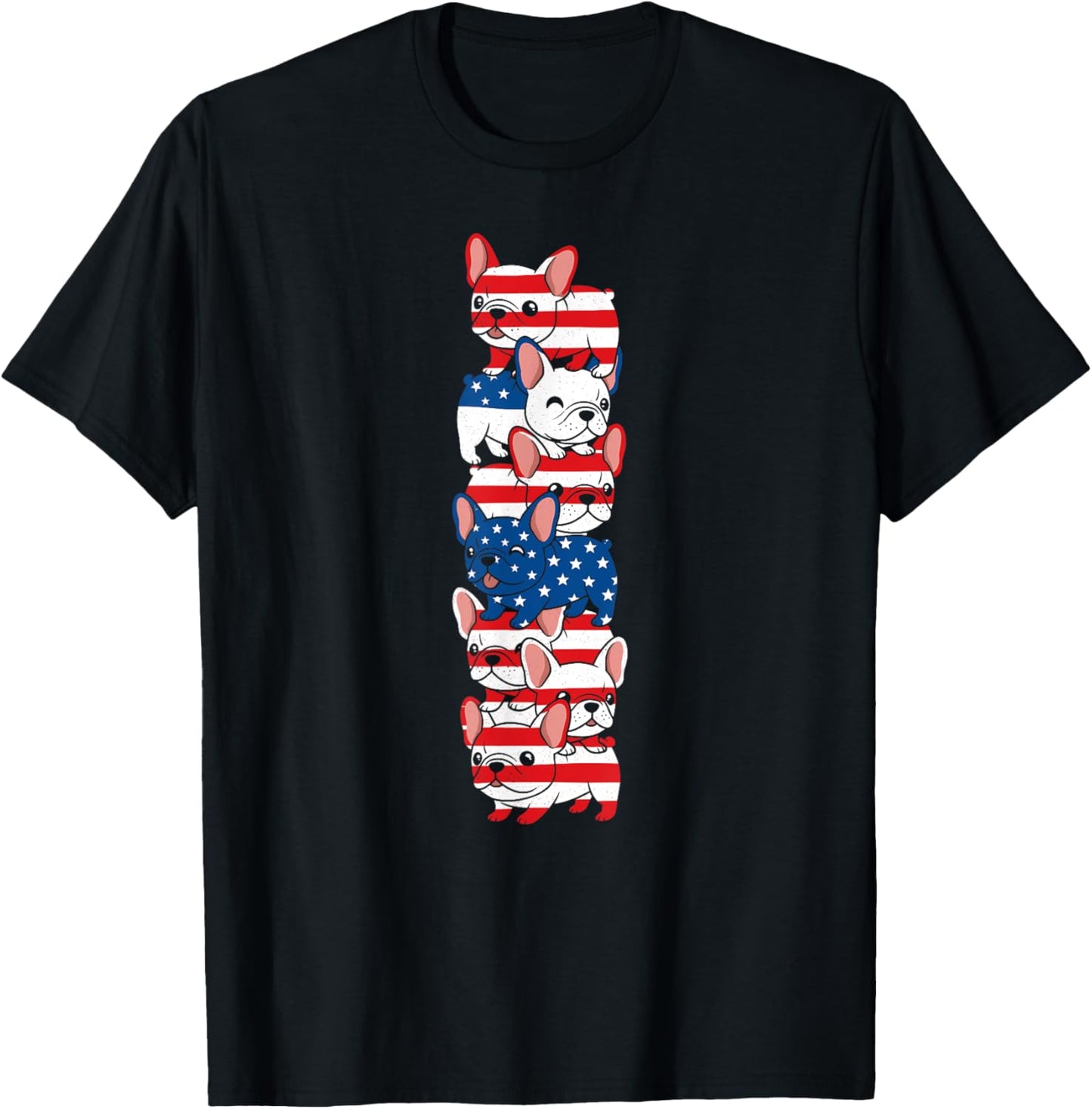 French Bulldog American USA Flag Memorial Day 4th of July T-Shirt