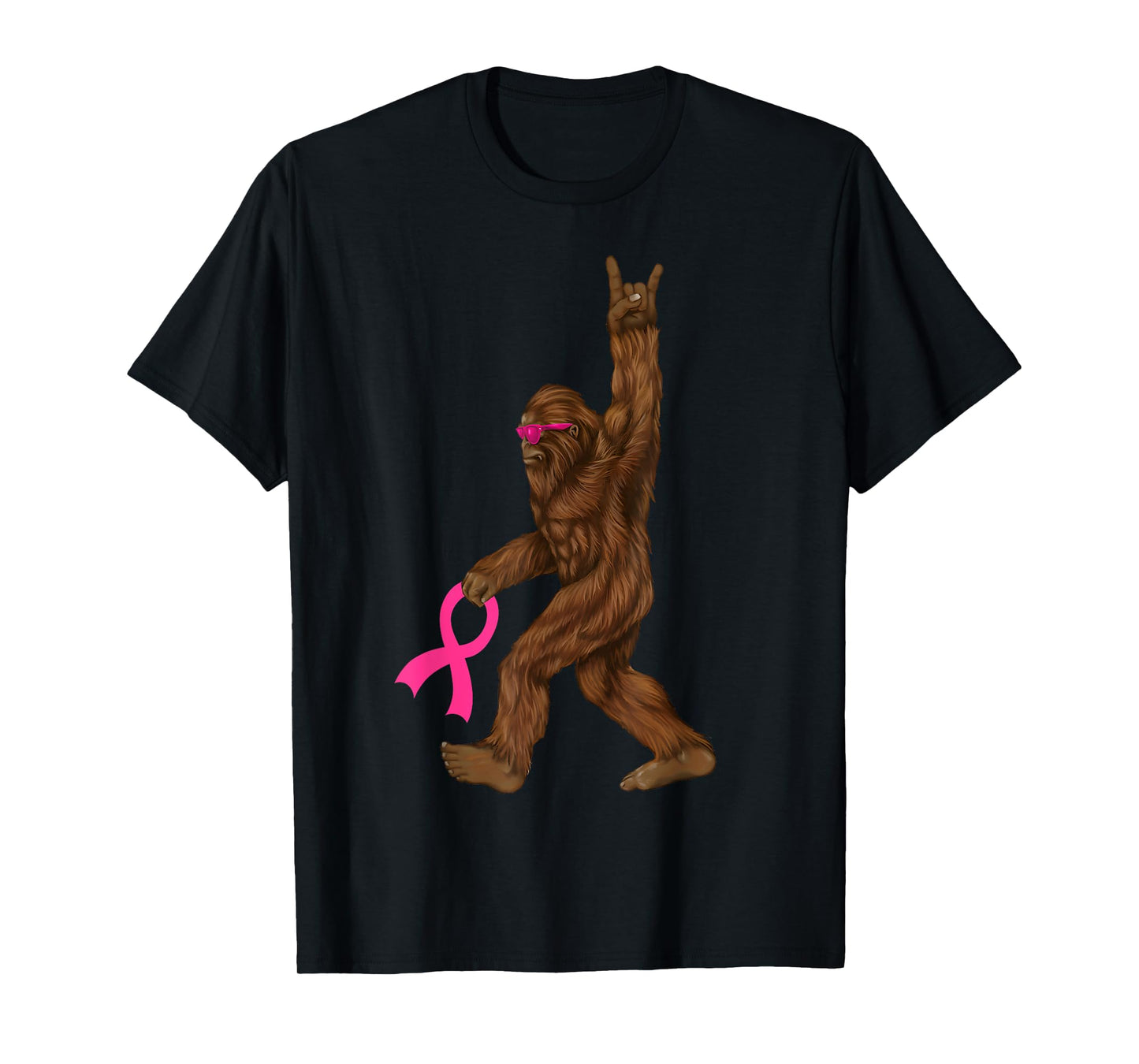 Bigfoot Breast Cancer Funny Sasquatch Pink Ribbon T-Shirt