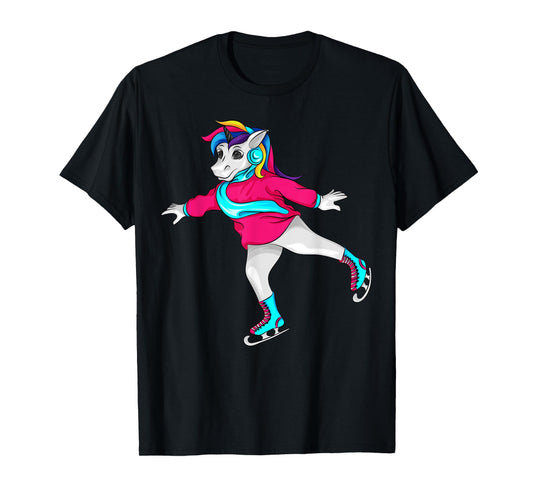 Figure Skating Unicorn Cool Pair Ice Skater Girl Funny Gift T-Shirt