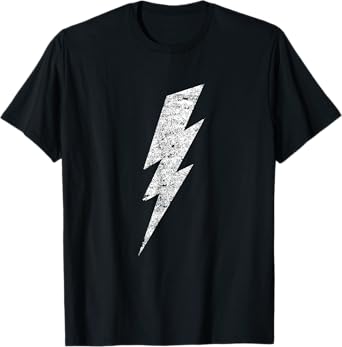 Bold Lightning Bolt - Distressed Minimalist Graphic Art T-Shirt