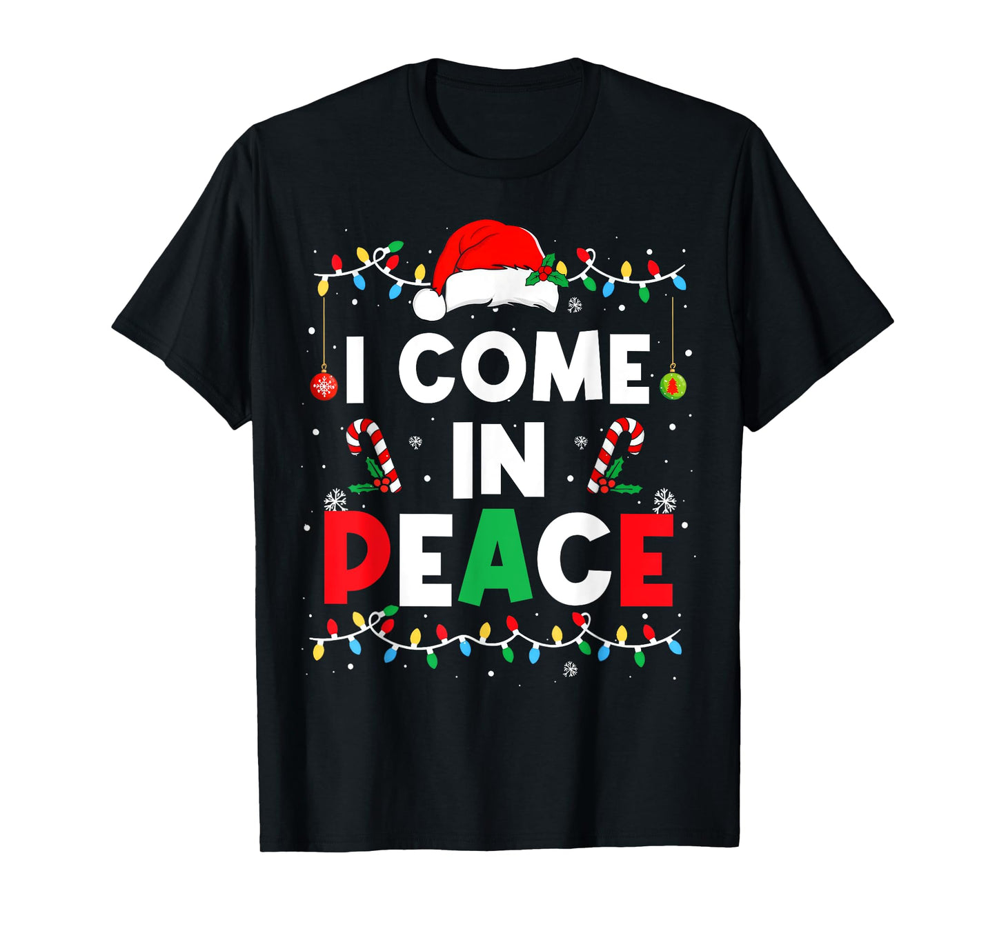 I Come In Peace I'm Peace Funny Matching Couple Christmas T-Shirt