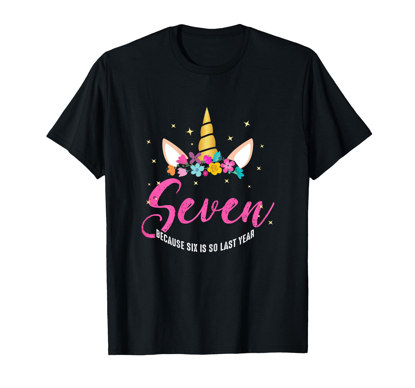 7 Years Old Birthday Girl Gifts Unicorn 7th Birthday T-Shirt