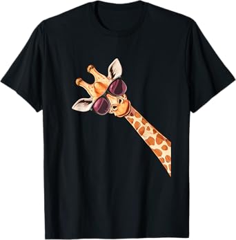 Funny Giraffe Sunglasses T-Shirt