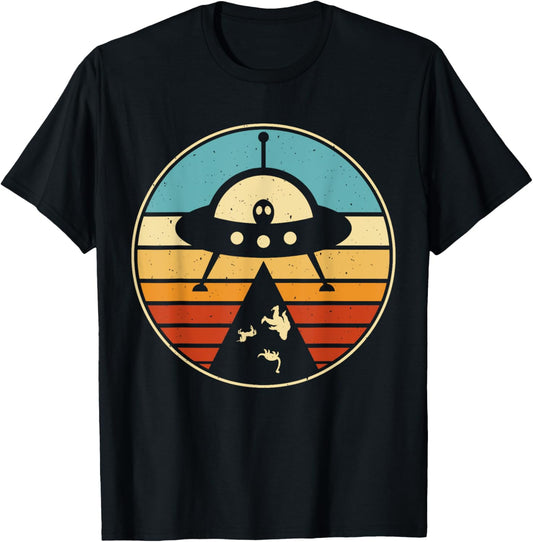 Ufo Alien Vintage Retro Dinosaur Bigfoot Deer T-Shirt