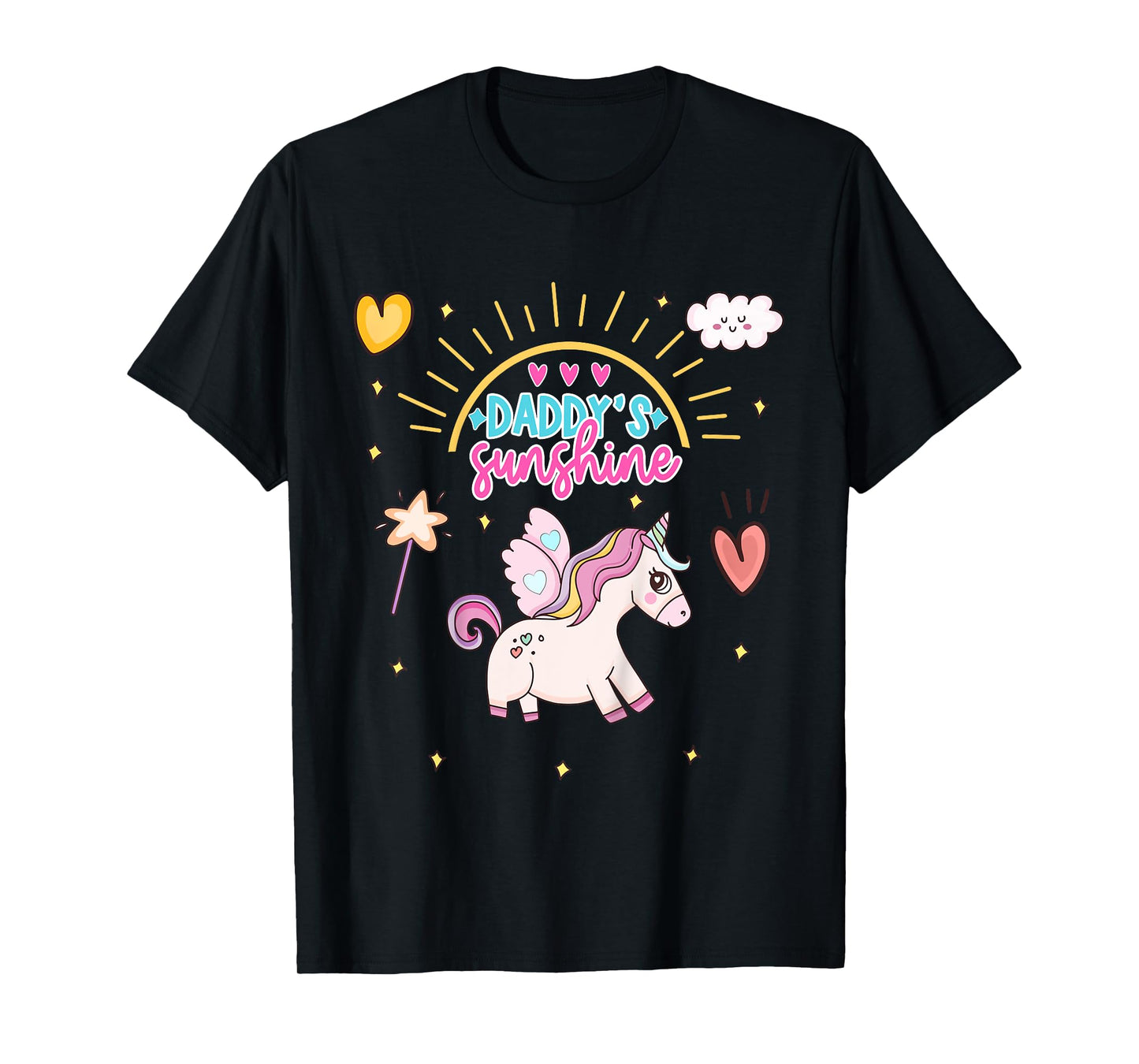 Unicorn with Wings Daddy's Sunshine Daddy's Favorite T-Shirt