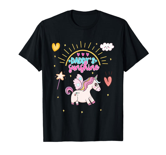 Unicorn with Wings Daddy's Sunshine Daddy's Favorite T-Shirt