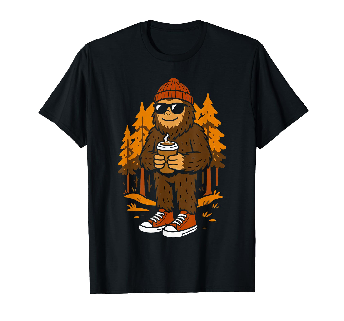 Bigfoot Sasquatch Hipster Men Women Kids Funny Halloween T-Shirt