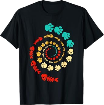 Fibonacci Cat Paw or Golden Ratio and Spiral or Fibonacci T-Shirt