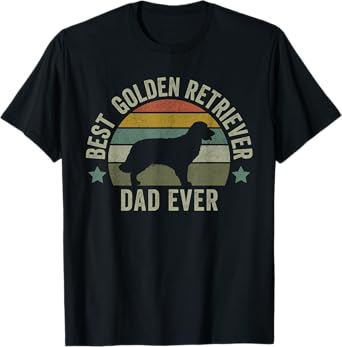 Mens Golden Retriever Dad Dog Shirt, Funny Fathers Day Doggy T-Shirt