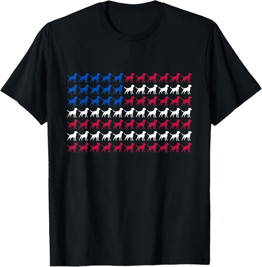 Labrador Retriever Patriotic American Flag 4th Of July T-Shirt
