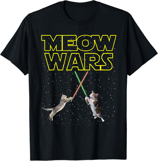 Meow Wars Cat T-Shirt - Funny Gifts For Cats Lovers