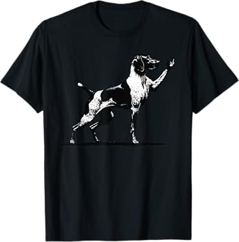 Rude Pointer Dog German Shorthair Dog Midle Finger Hand T-Shirt