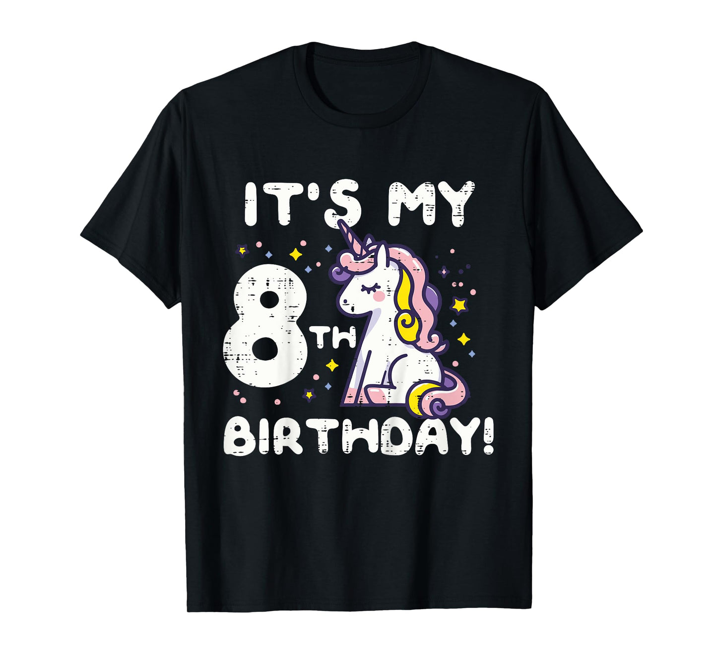 Its My 8th Birthday Unicorn Cute 8 Year Old Bday Girls Kids T-Shirt