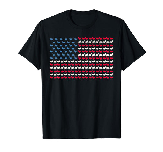 Guinea Fowl American Flag Pearl hen US 4th Of July USA Gift T-Shirt