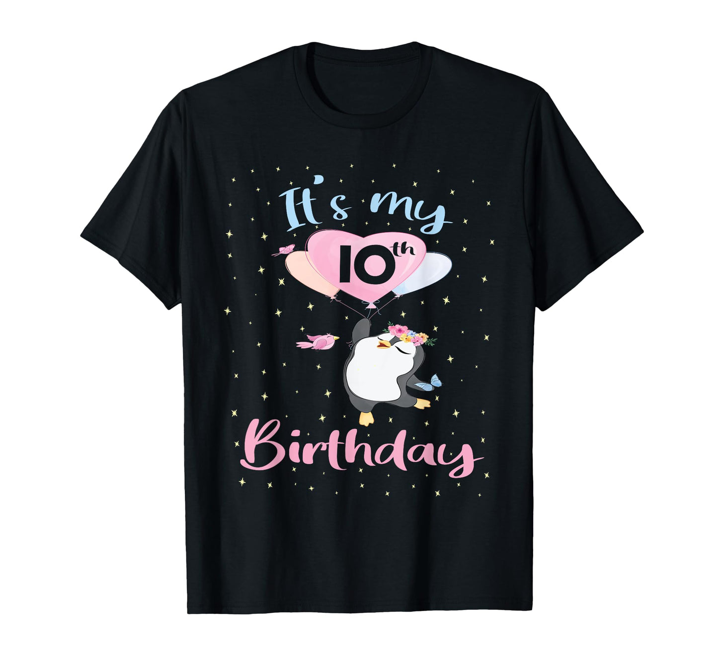 It's My 10th Birthday Penguin Girl 10 Years Old B-day T-Shirt