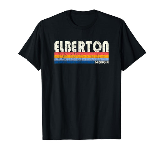 Retro Vintage 70s 80s Style Elberton, GA T-Shirt