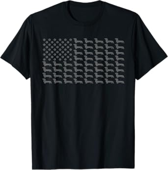 American Flag Vintage Patriotic Dachshund Dad Weiner Dog T-Shirt