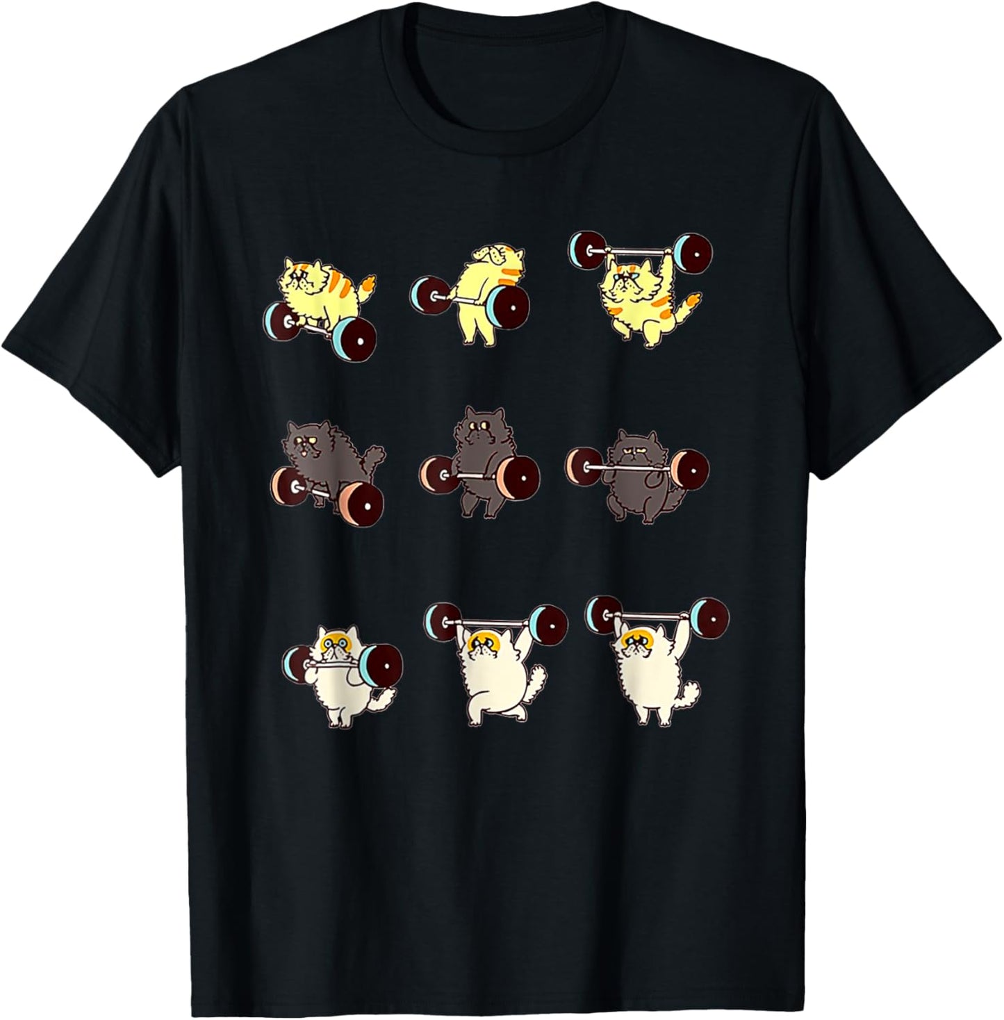Weightlifting Cat Funny Workout Tshirt Cat Lover Gifts T-Shirt