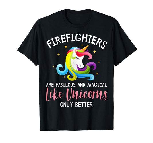Firefighter Unicorn Apparel - Funny Cute Firefighters Design T-Shirt