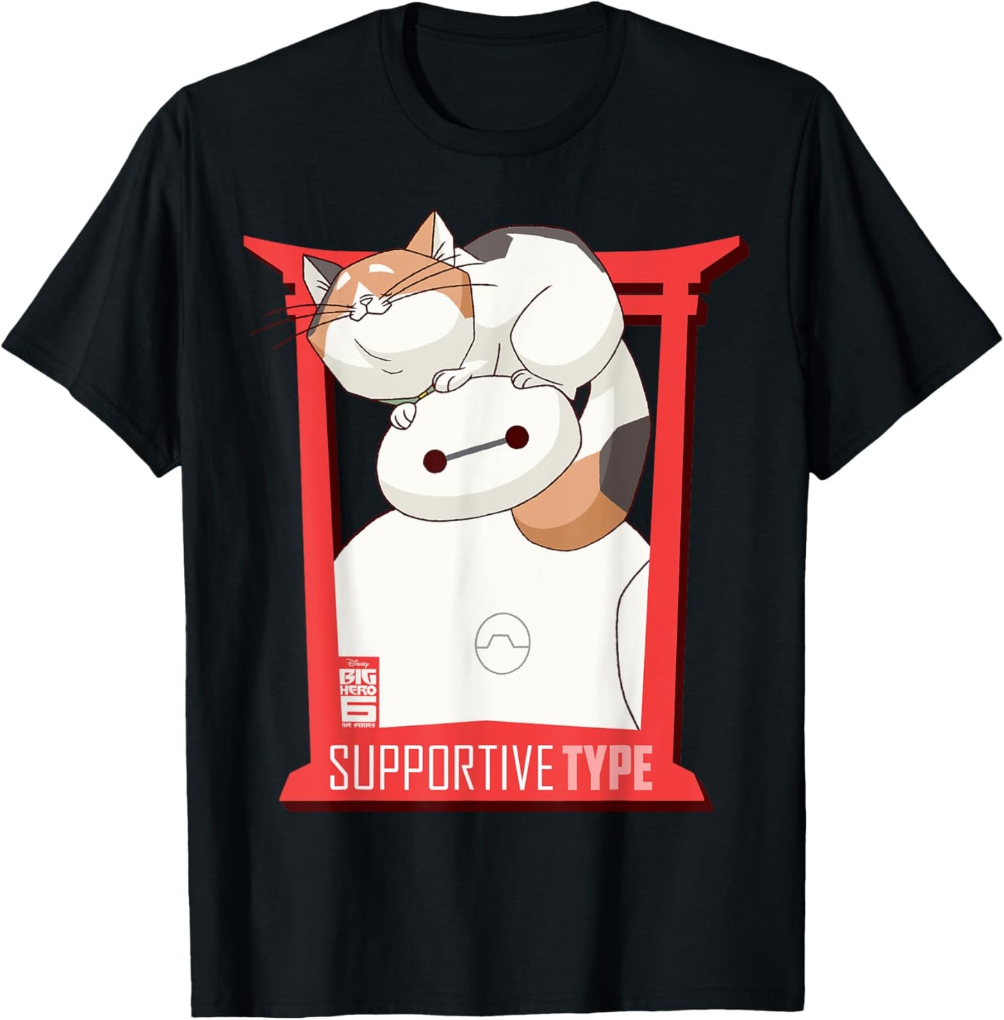 Disney Big Hero 6 TV Series Baymax and Cat Graphic T-Shirt T-Shirt