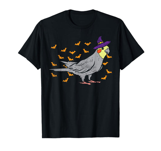 Cockatiel Bird Witch Hat Halloween Animal Lover Gift T-Shirt