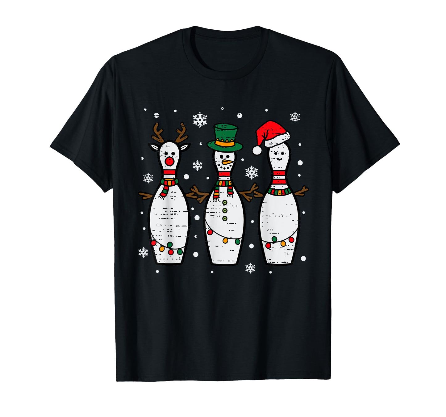Christmas Bowling Hat Santa Bowler Xmas Sport Men Women Kids T-Shirt