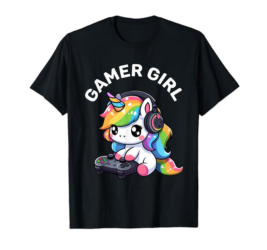 Gamer Girl Unicorn Gaming Cute Video Game Women Girls T-Shirt