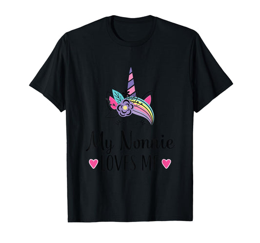 Kids My Nonnie Loves Me Granddaughter Unicorn T-Shirt