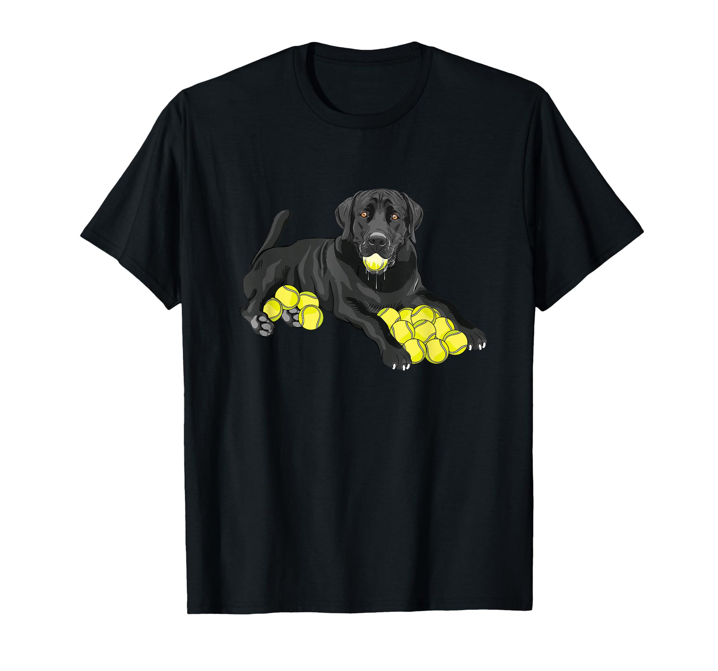 Black Labrador Retriever Tennis Ball Tennis Player Dog Lover T-Shirt