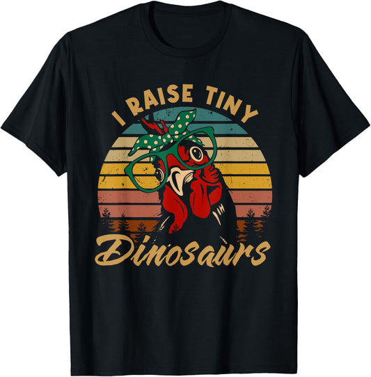 Chicken Portrait Cute Animals Poultry I Raise Tiny Dinosaurs T-Shirt