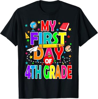 My First Day of 4th Grade Back to School Boys Kids T-Shirt