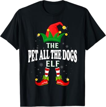 Xmas Pet all the dogs Elf Family Matching Christmas Pajama T-Shirt