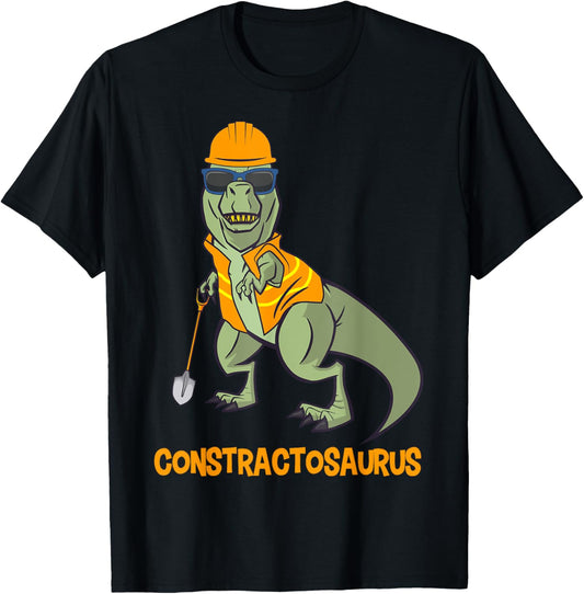 Constractosaurus Funny Construction Worker Dinosaur T-Rex T-Shirt