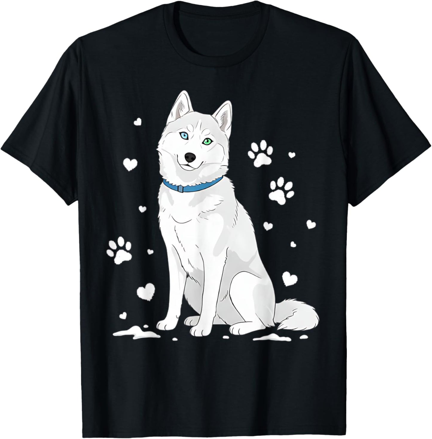 Cute White Siberian Husky Cool White Snow Dog Mother's Day T-Shirt