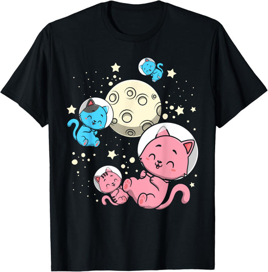 Transgender Space Cat Trans Flag Transexual Cat Lover LGBT T-Shirt