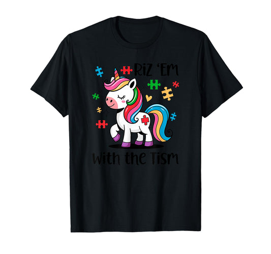 Riz 'Em with the Tism Unicorn Tee for Kids T-Shirt