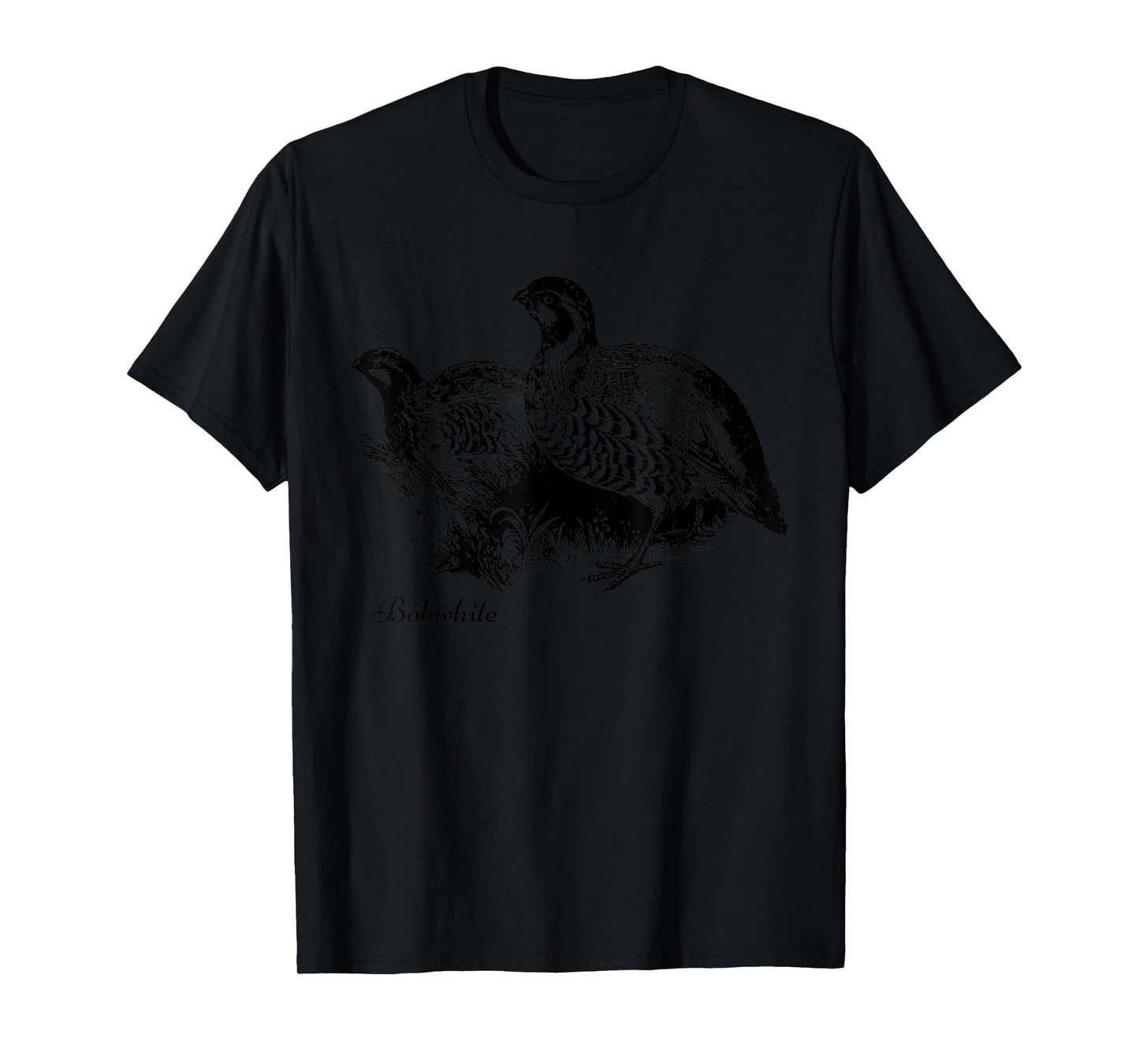 Bird Birder & Birding Apparel Company Bobwhite Northern Bobwhite Quail T-Shirt - Grey, Unisex-Adults, Small, Short Sleeve, Classic Fit, Cotton, Crew Neck, T-Shirt