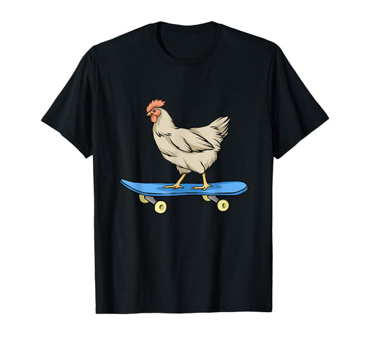 Chicken Riding A Skateboard Chickens T-Shirt