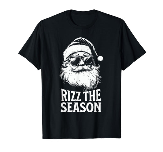 Rizz The Season Teens Kids School Christmas Santa Claus T-Shirt
