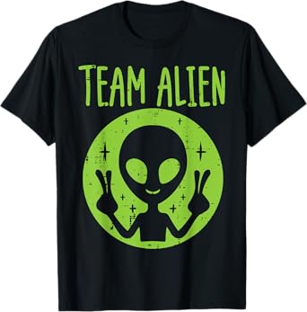 Team Alien Peace Funny Ufo Space Women Kid Youth Toddler Men T-Shirt